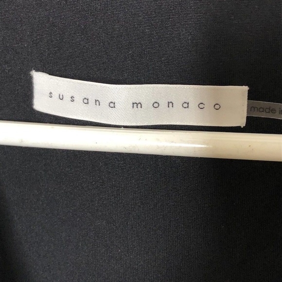 NWT Susana Monaco Womens Crowl‎ Drape Neck Top Shirt Size Small Black Sleeveless - Picture 7 of 8